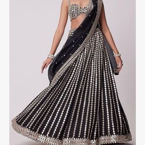 Elegant Black and Silver Lehenga